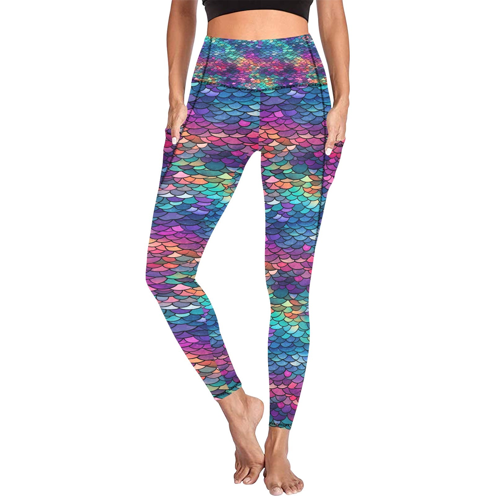 Rainbow Mermaid Leggings with Pockets