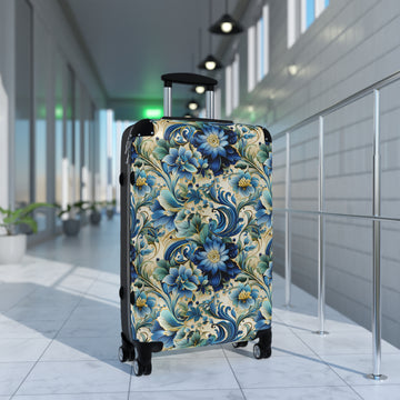 Blue & White Paisley Suitcase