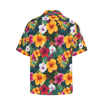 Colorful Hibiscus Men's Hawaiian Shirt