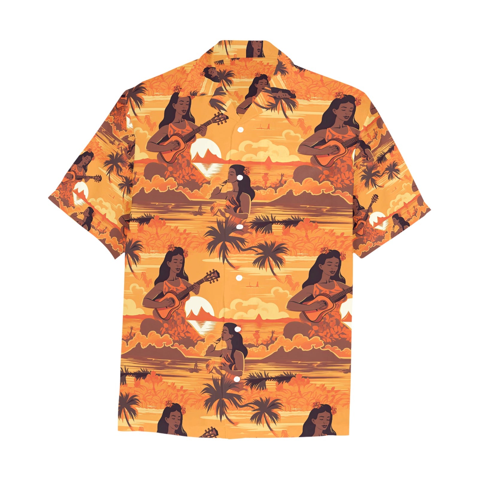 Hula Girl Men's Hawaiian Shirt With Chest Pocket - Sunshine on the Seas