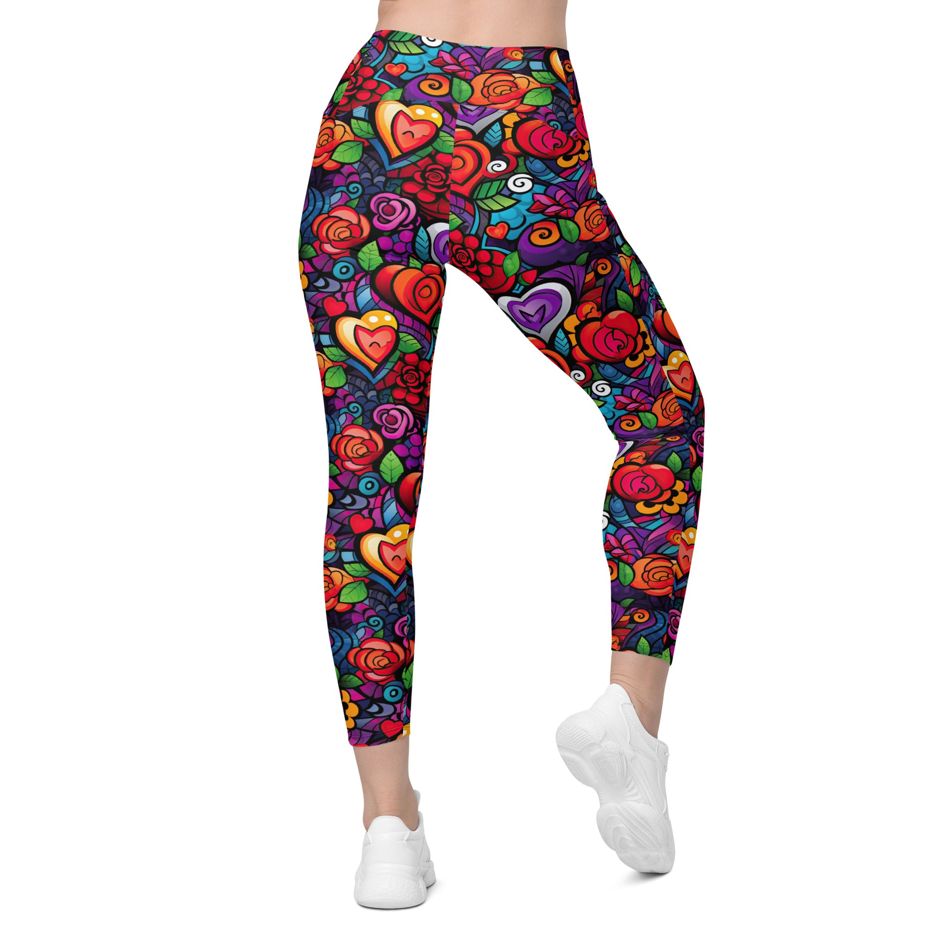 Hearts & Roses Leggings with pockets - Sunshine on the Seas