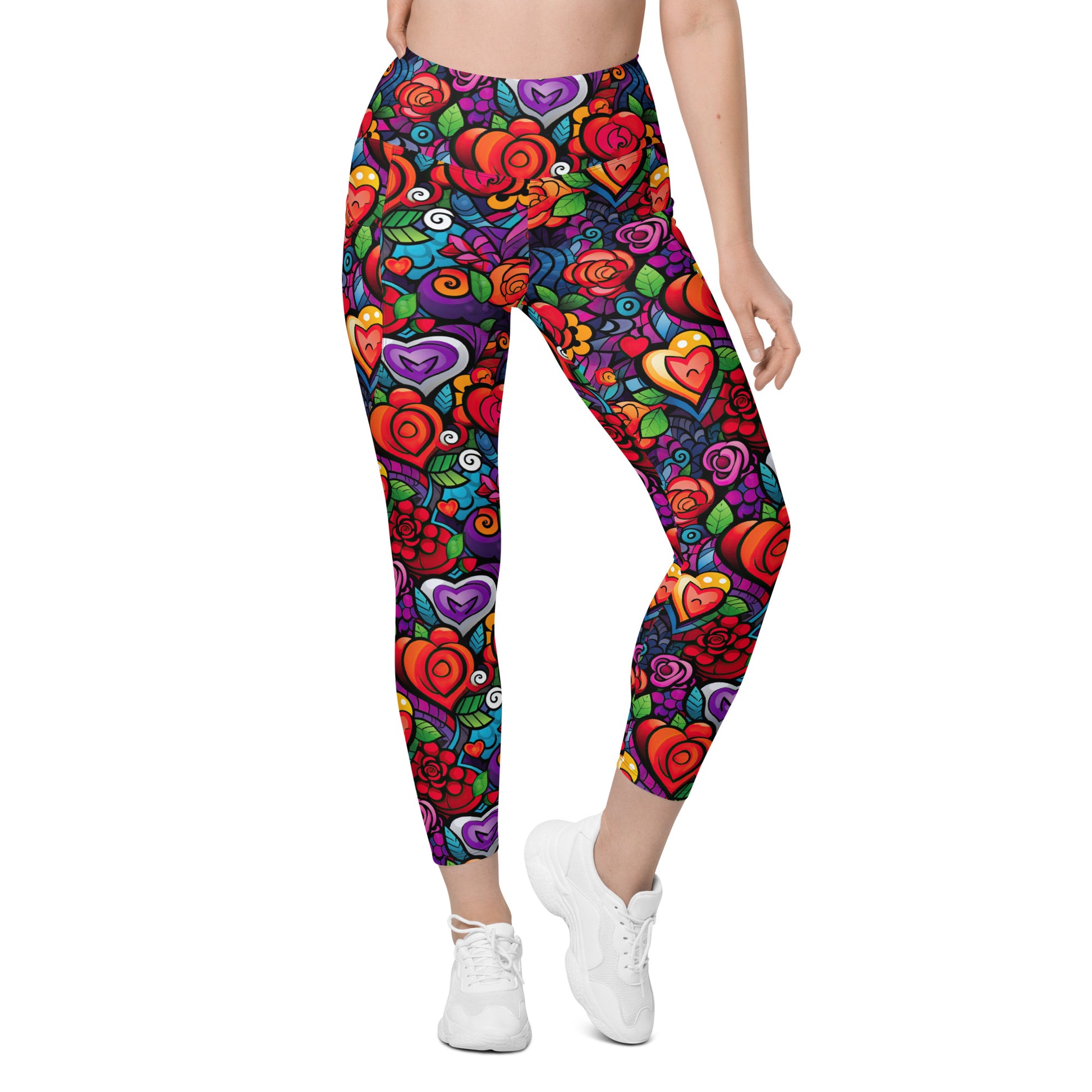 Hearts & Roses Leggings with pockets - Sunshine on the Seas