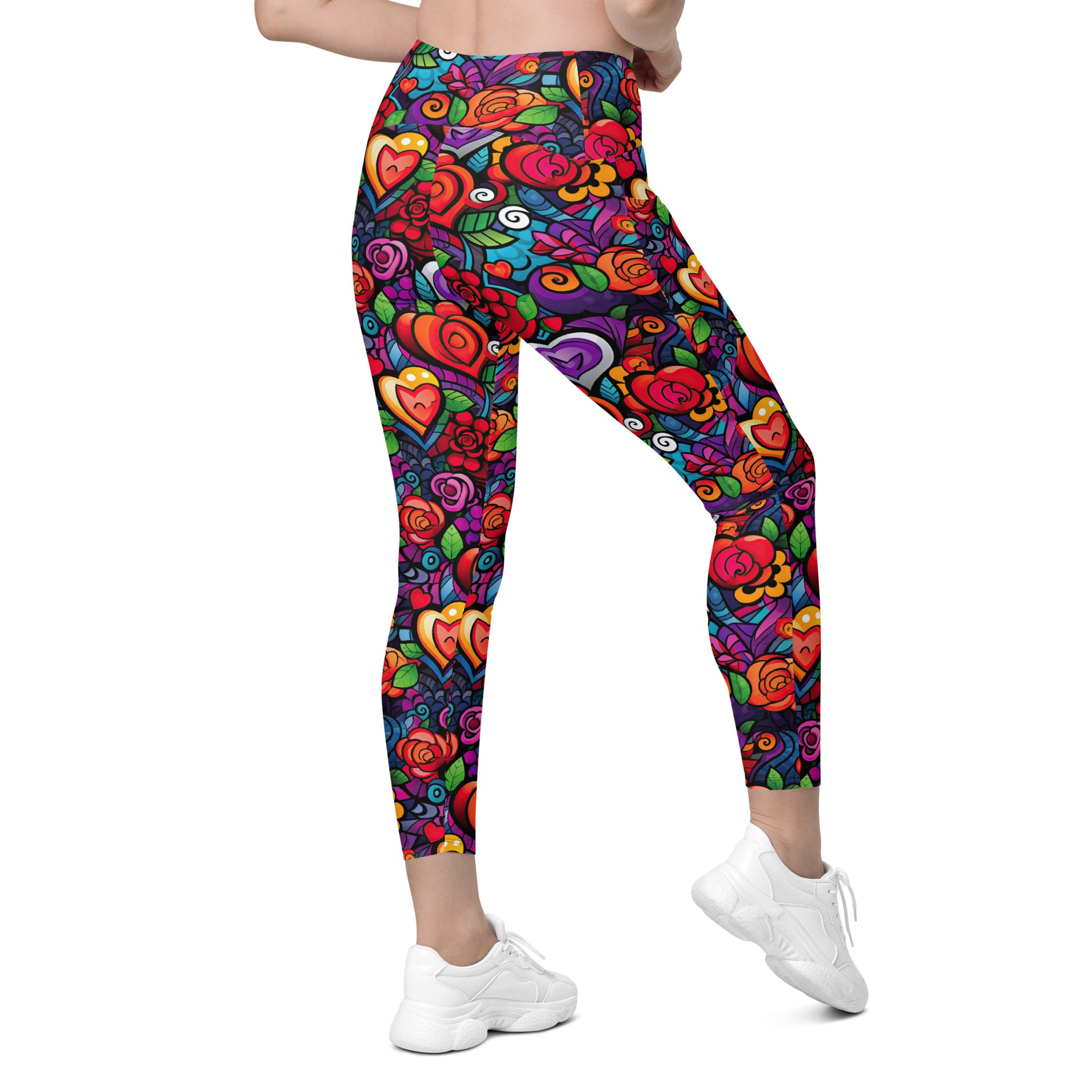 Hearts & Roses Leggings with pockets - Sunshine on the Seas