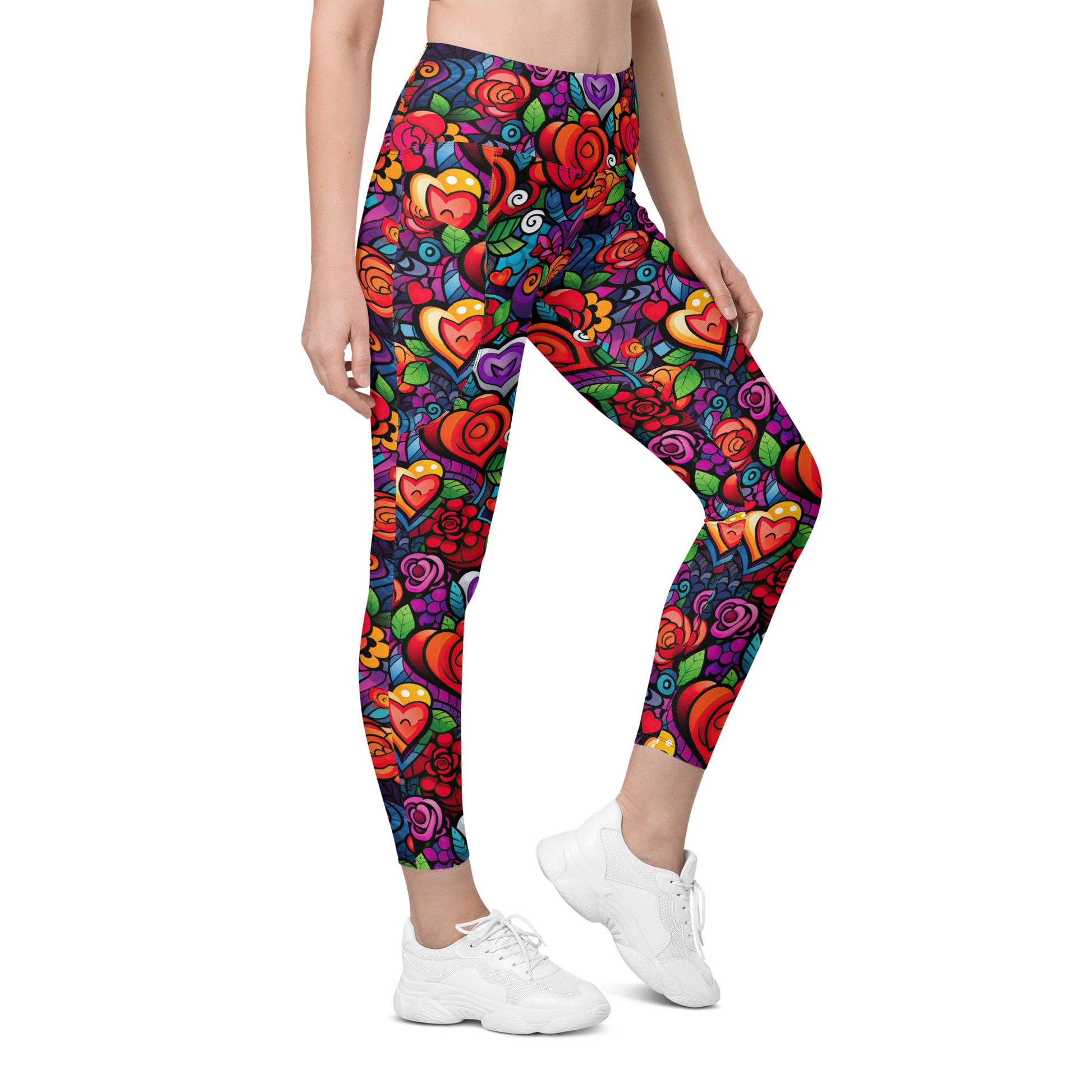 Hearts & Roses Leggings with pockets - Sunshine on the Seas