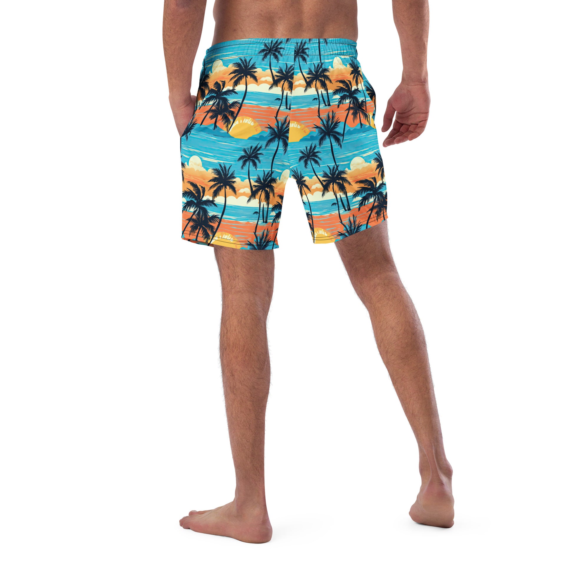 Tropical Palm Trees Men's swim trunks - Sunshine on the Seas