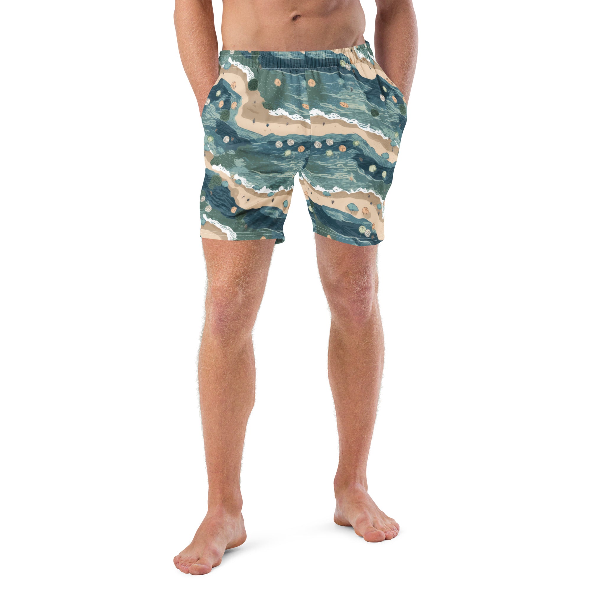 Beach Shoreline Men's swim trunks - Sunshine on the Seas