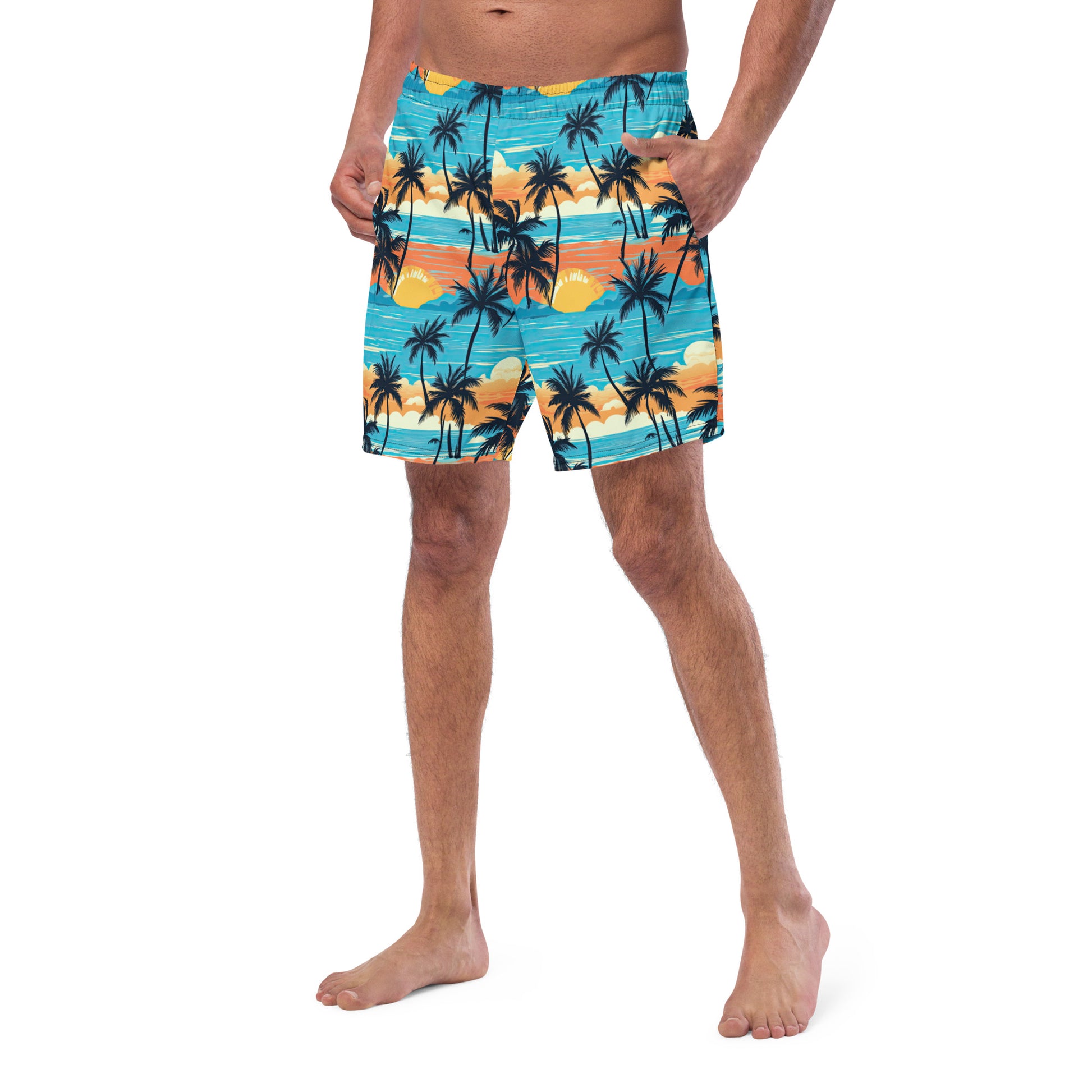 Tropical Palm Trees Men's swim trunks - Sunshine on the Seas