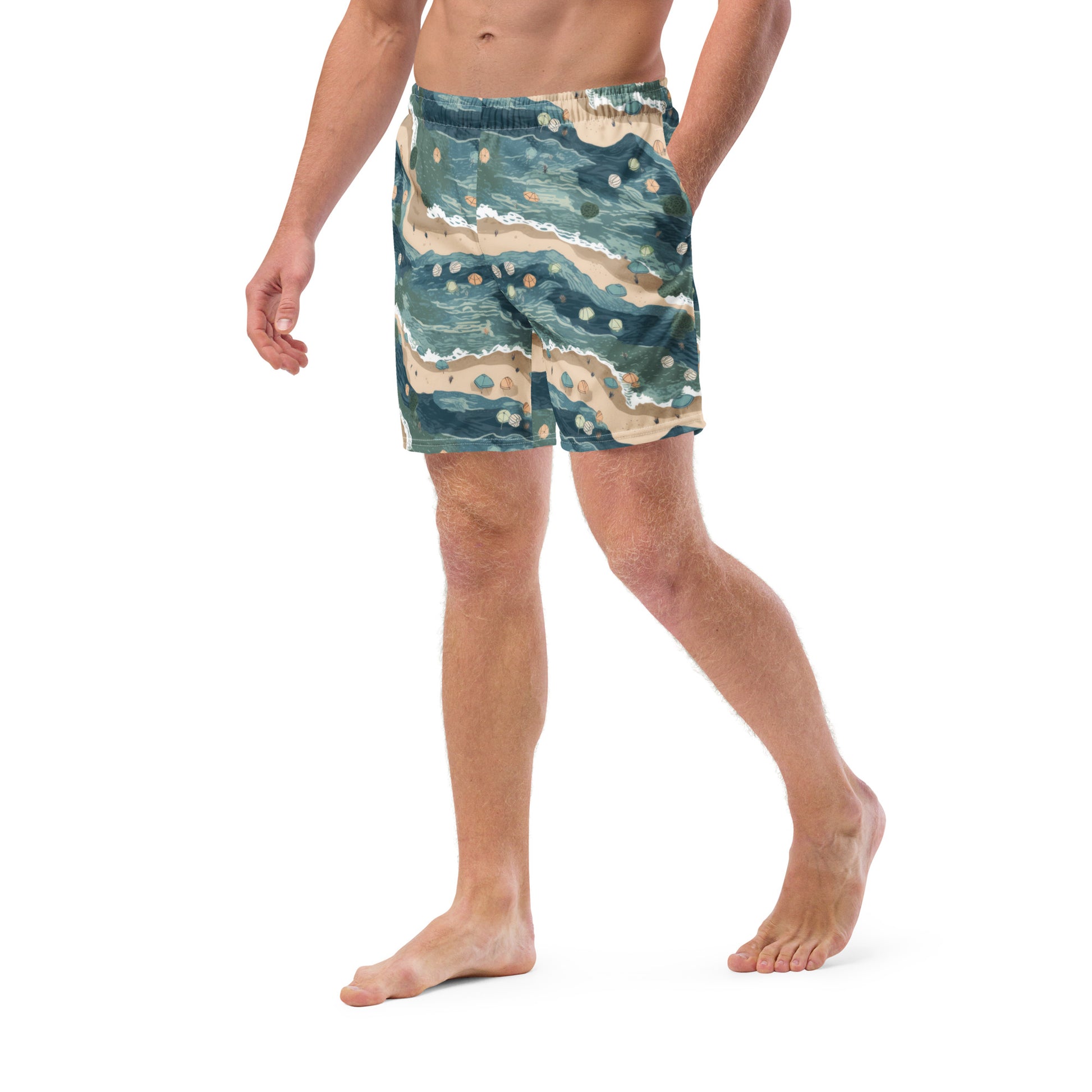 Beach Shoreline Men's swim trunks - Sunshine on the Seas