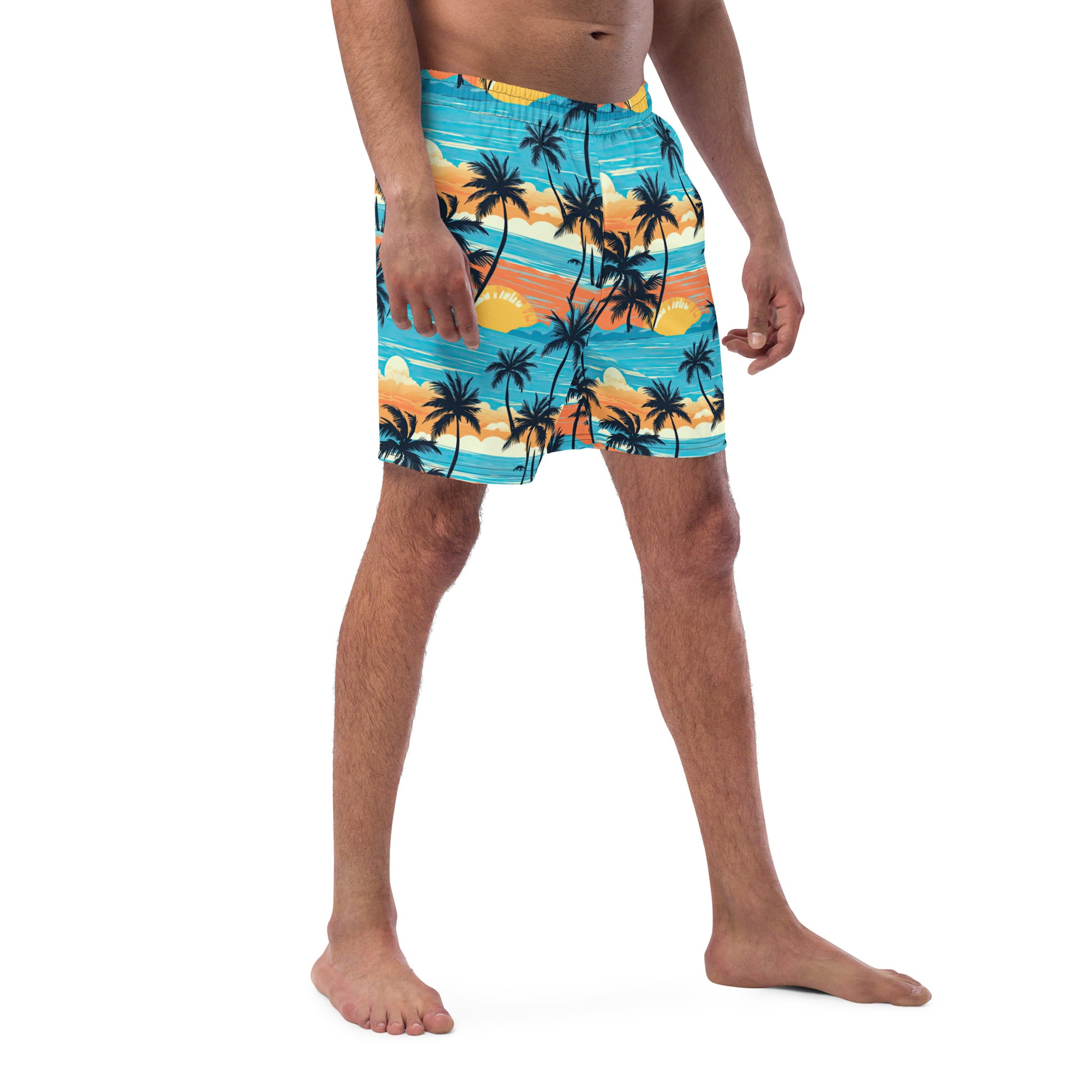 Tropical Palm Trees Men's swim trunks - Sunshine on the Seas