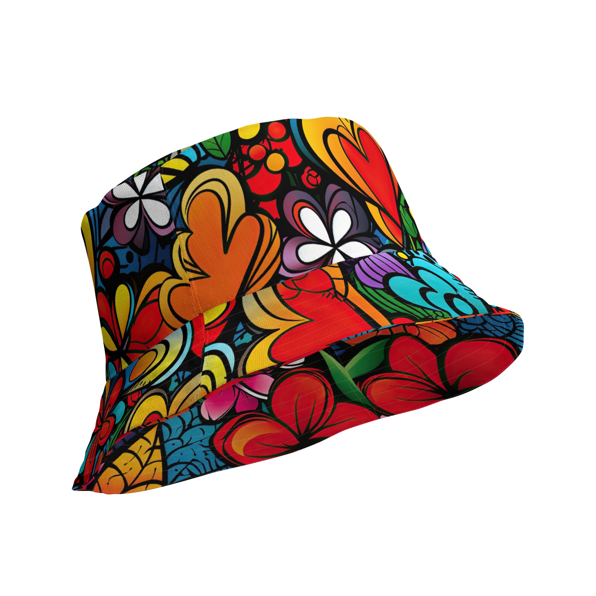 Colorful Flowers Reversible bucket hat - Sunshine on the Seas