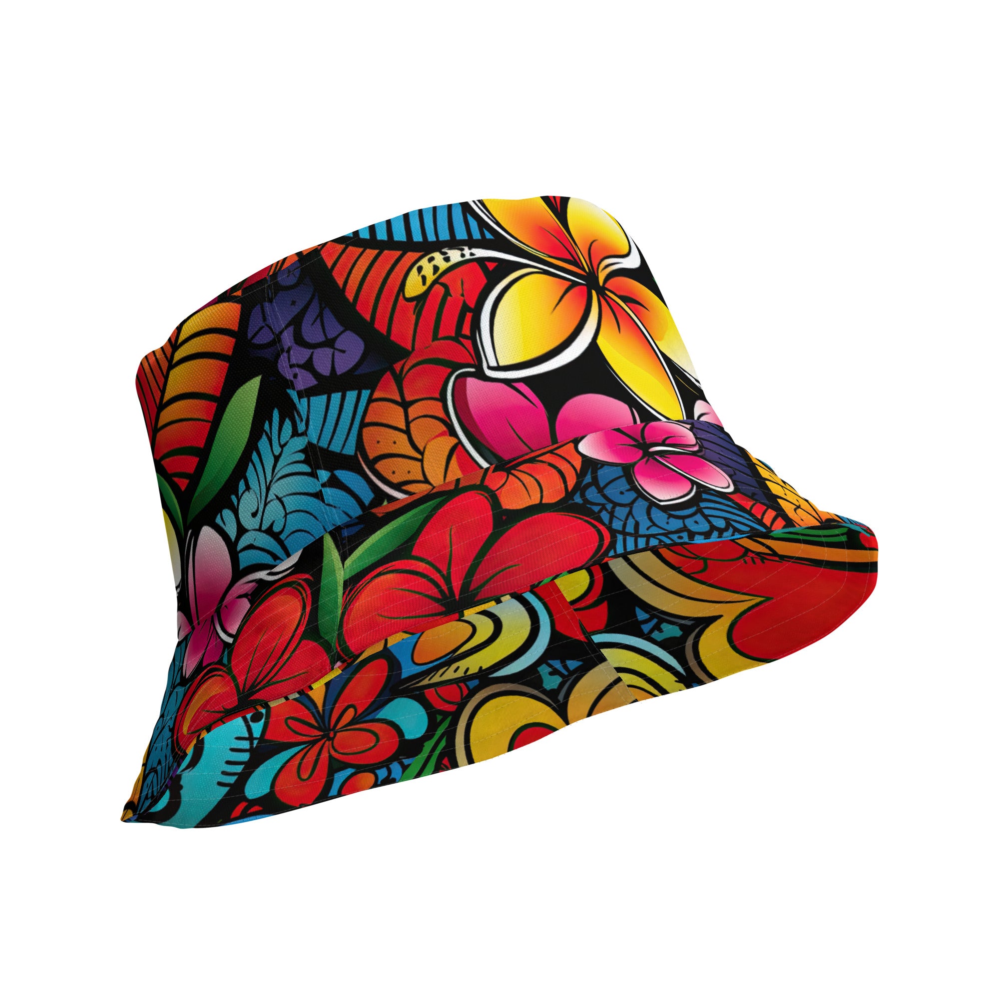 Colorful Flowers Reversible bucket hat - Sunshine on the Seas