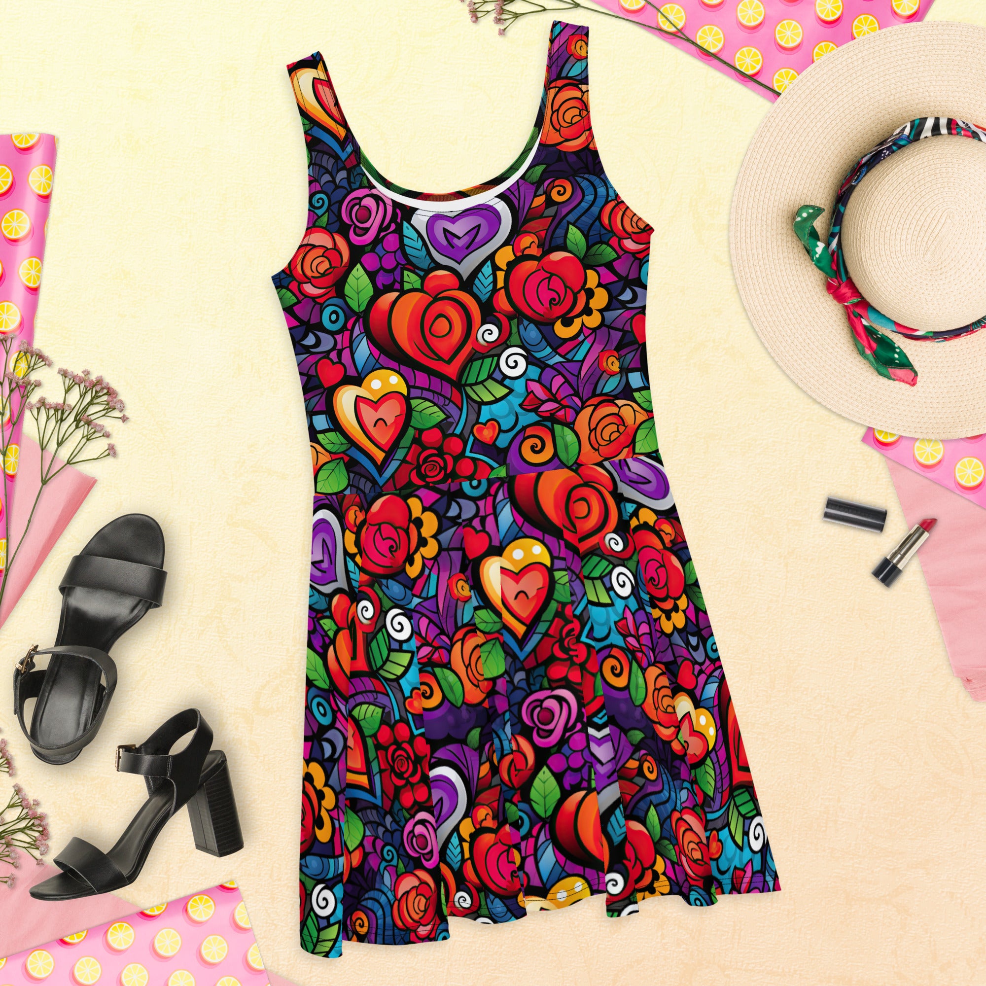 Hearts & Roses Skater Dress