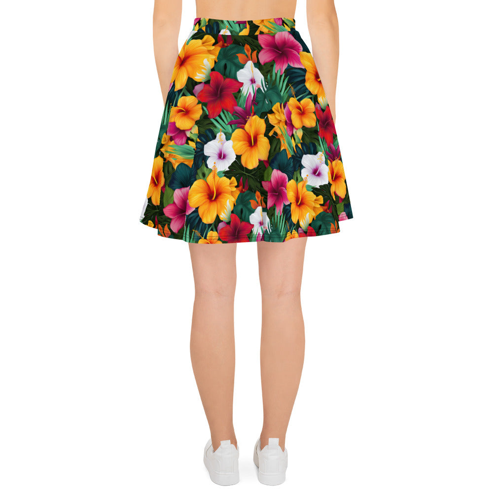 Tropical Hibiscus Skater Skirt - Sunshine on the Seas