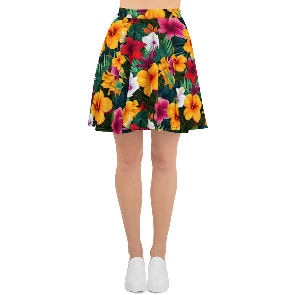 Tropical Hibiscus Skater Skirt - Sunshine on the Seas