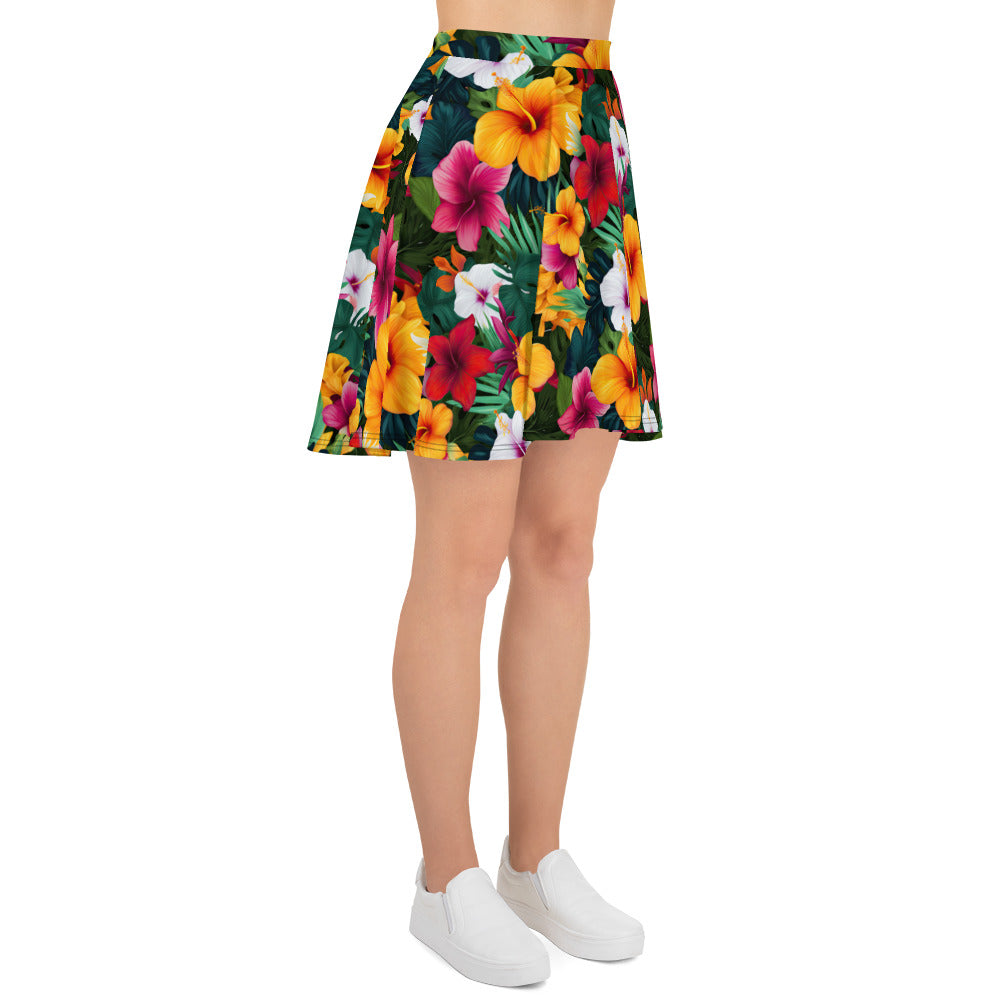 Tropical Hibiscus Skater Skirt - Sunshine on the Seas