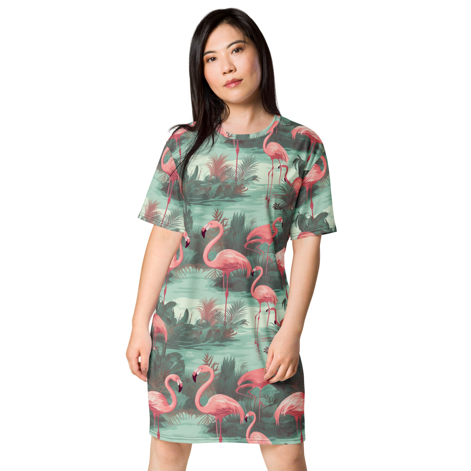 Flamingo T-shirt dress - Sunshine on the Seas