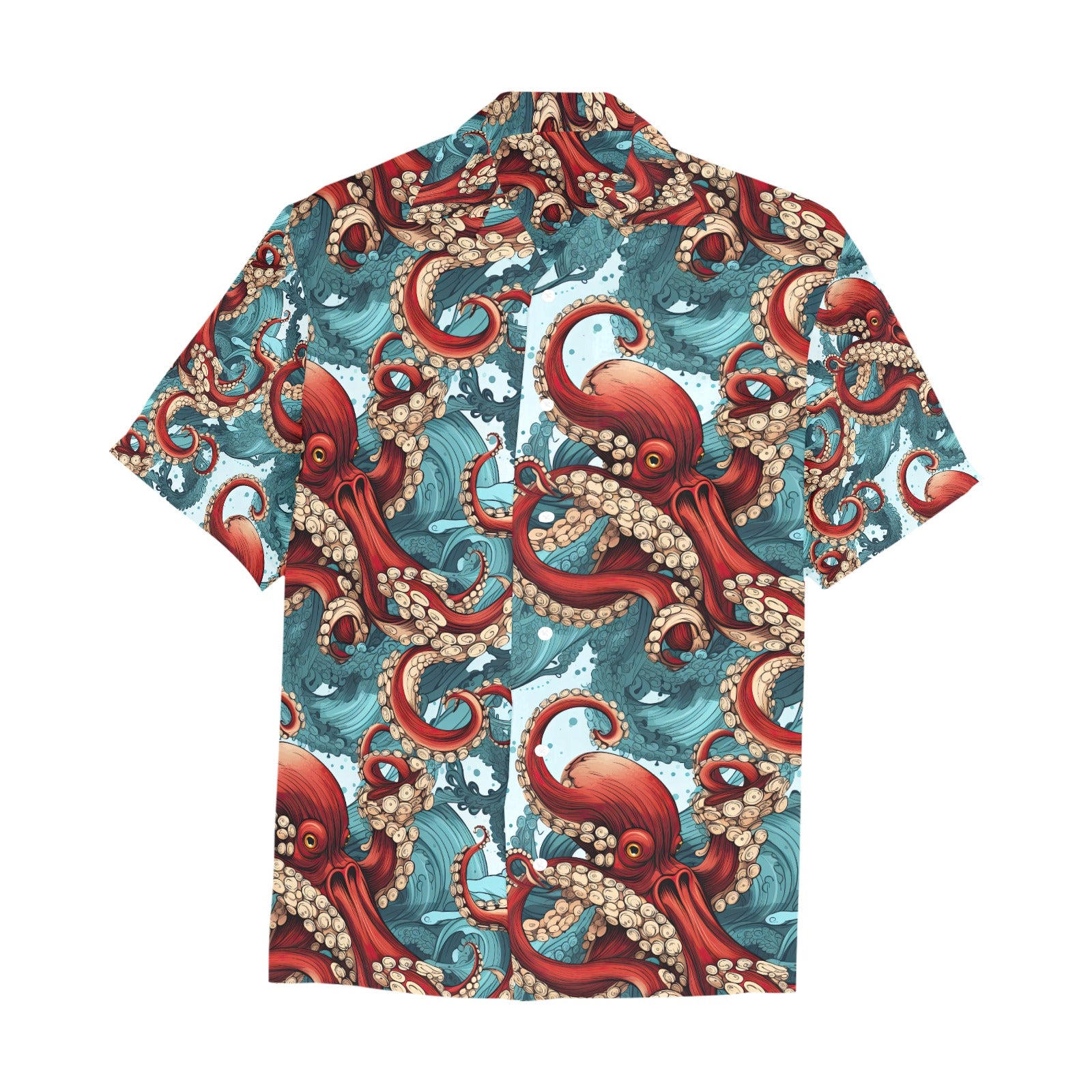 Octopus Men's Hawaiian Shirt With Chest Pocket - Sunshine on the Seas