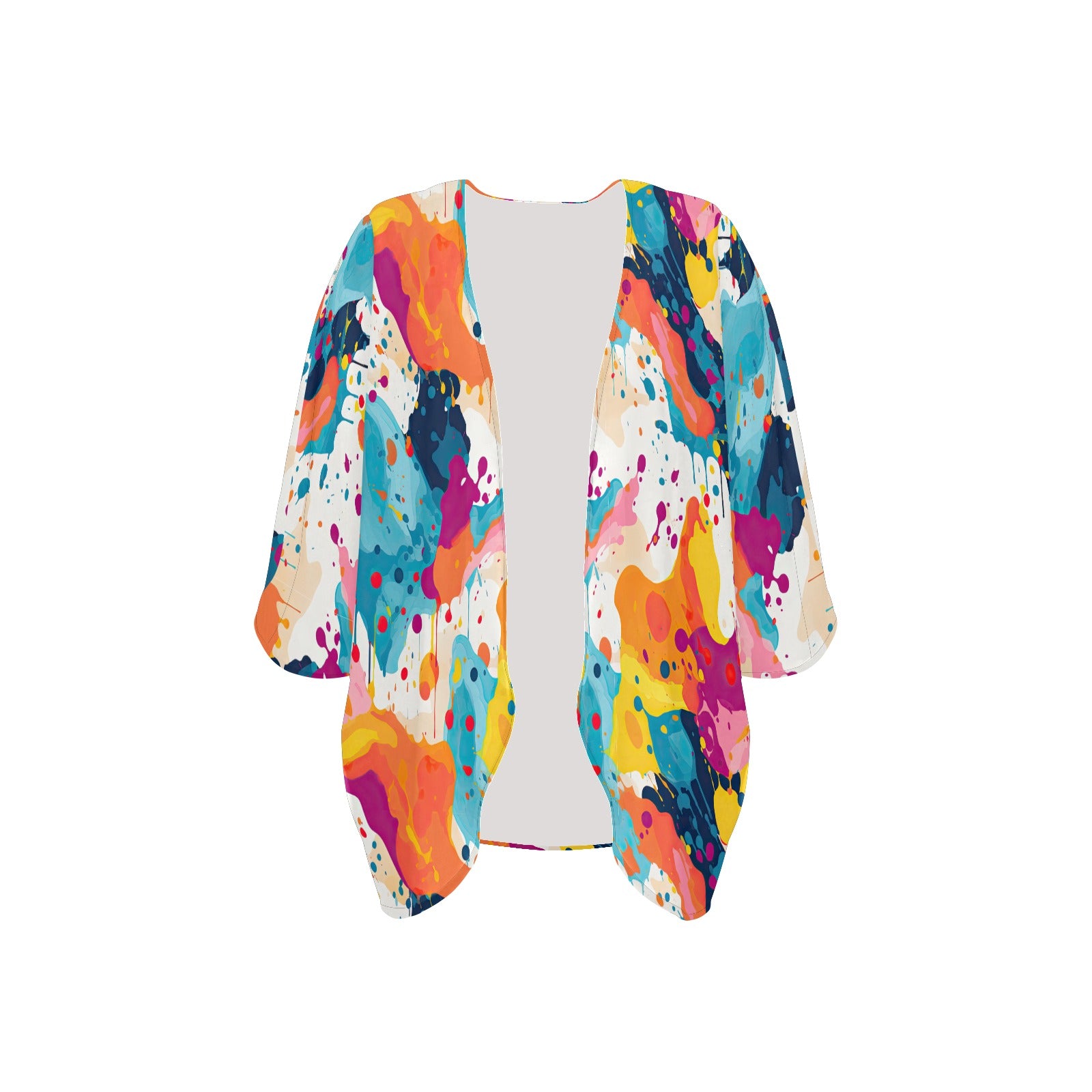 Paint Splash Women's Kimono Chiffon Cover Up - Sunshine on the Seas