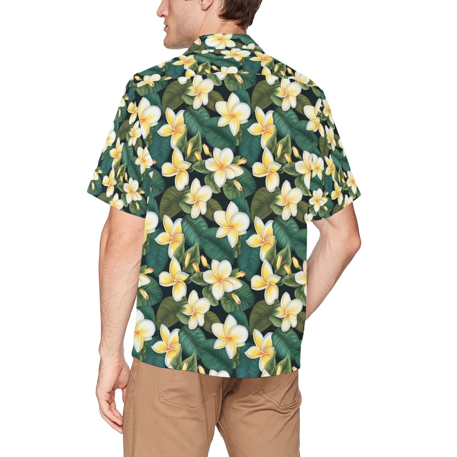 Plumeria Men's Hawaiian Shirt With Chest Pocket - Sunshine on the Seas