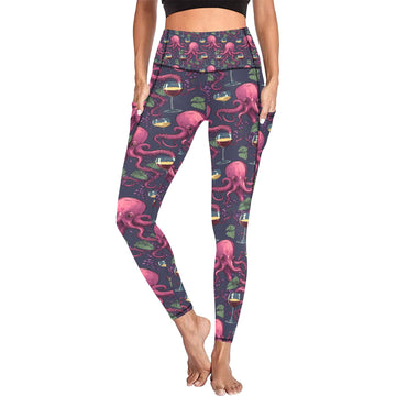 Octopi & Wine Leggings with Pockets