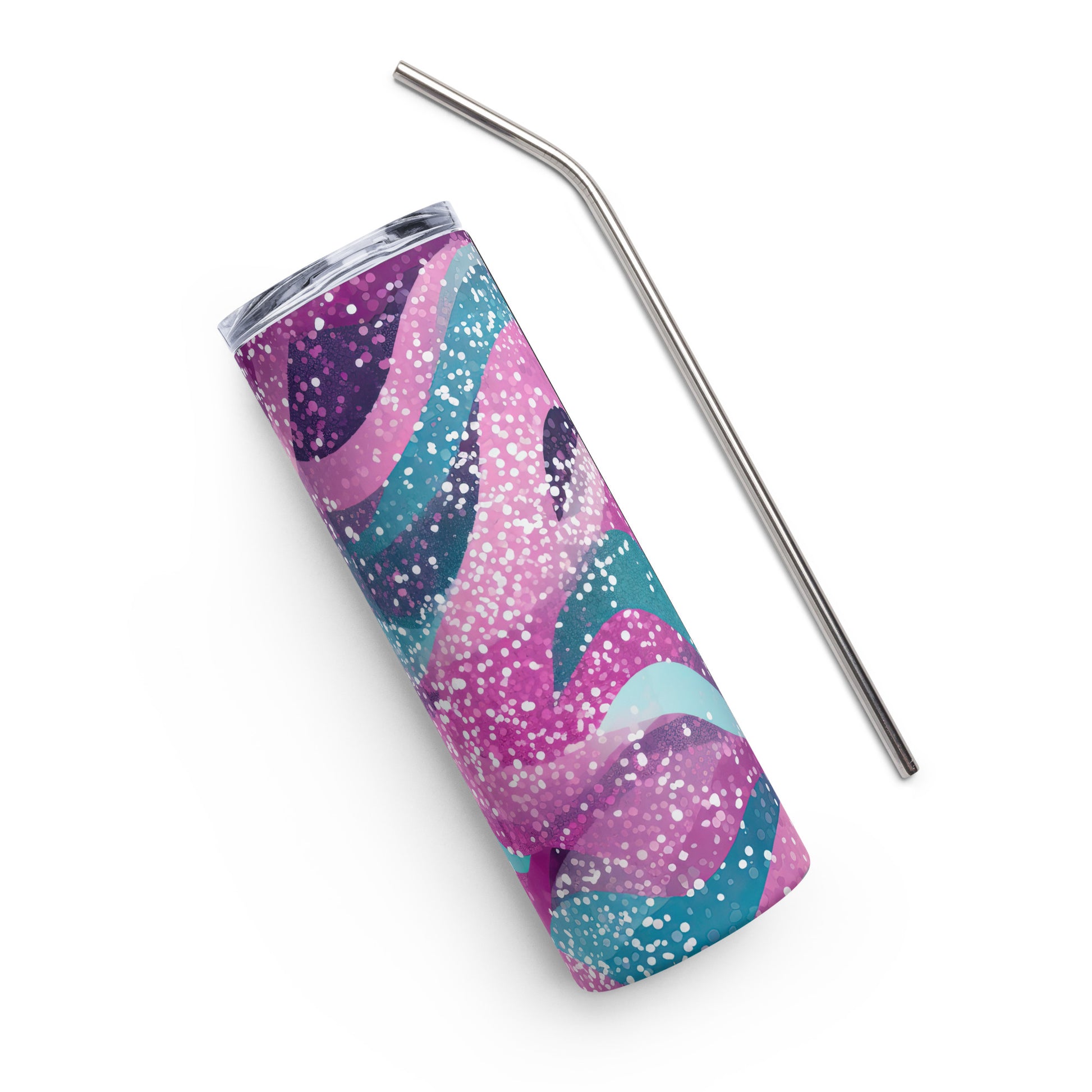 Pink, Teal & Purple Glitter Stainless steel tumbler - Sunshine on the Seas