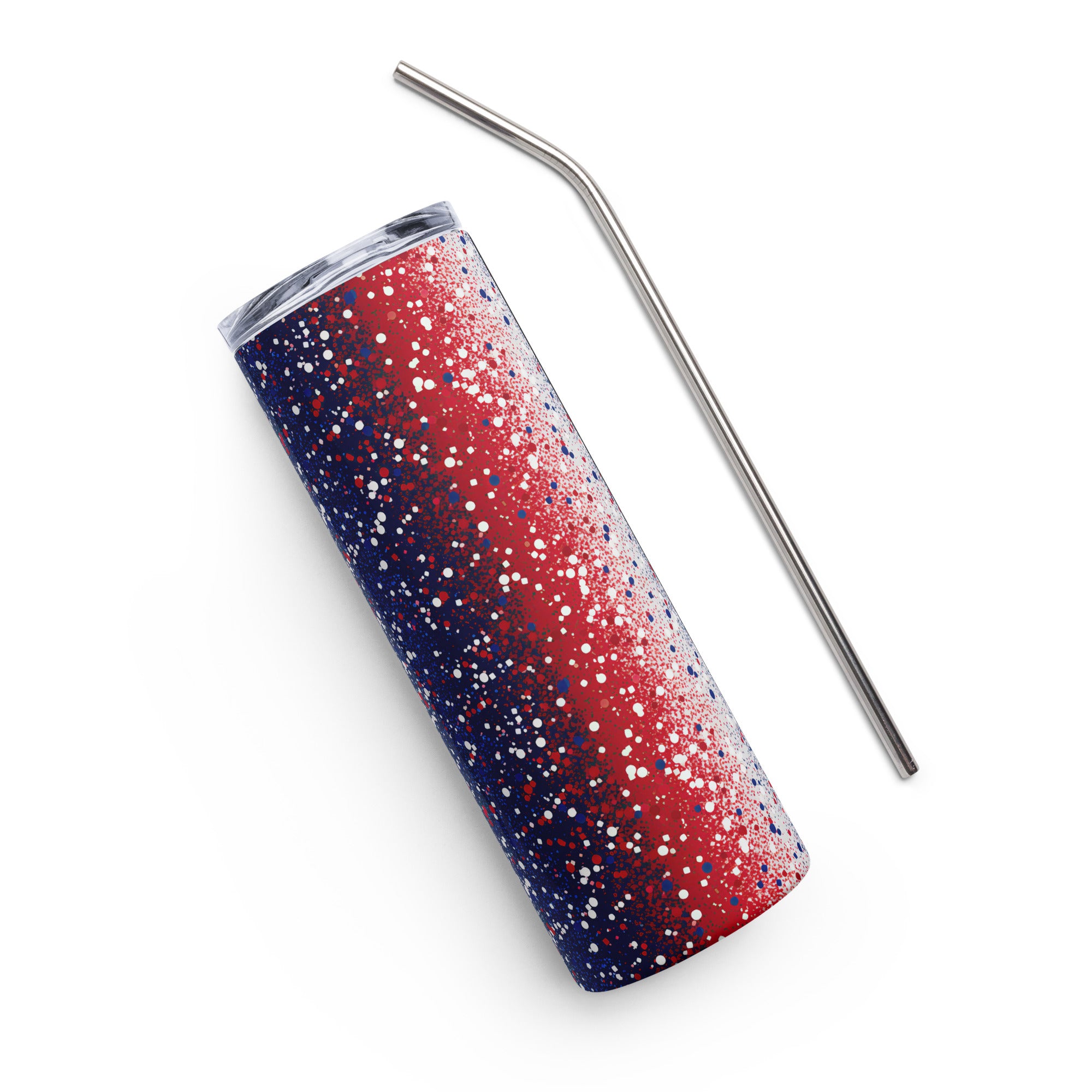 Red, White & Blue Glitter Stainless steel tumbler - Sunshine on the Seas