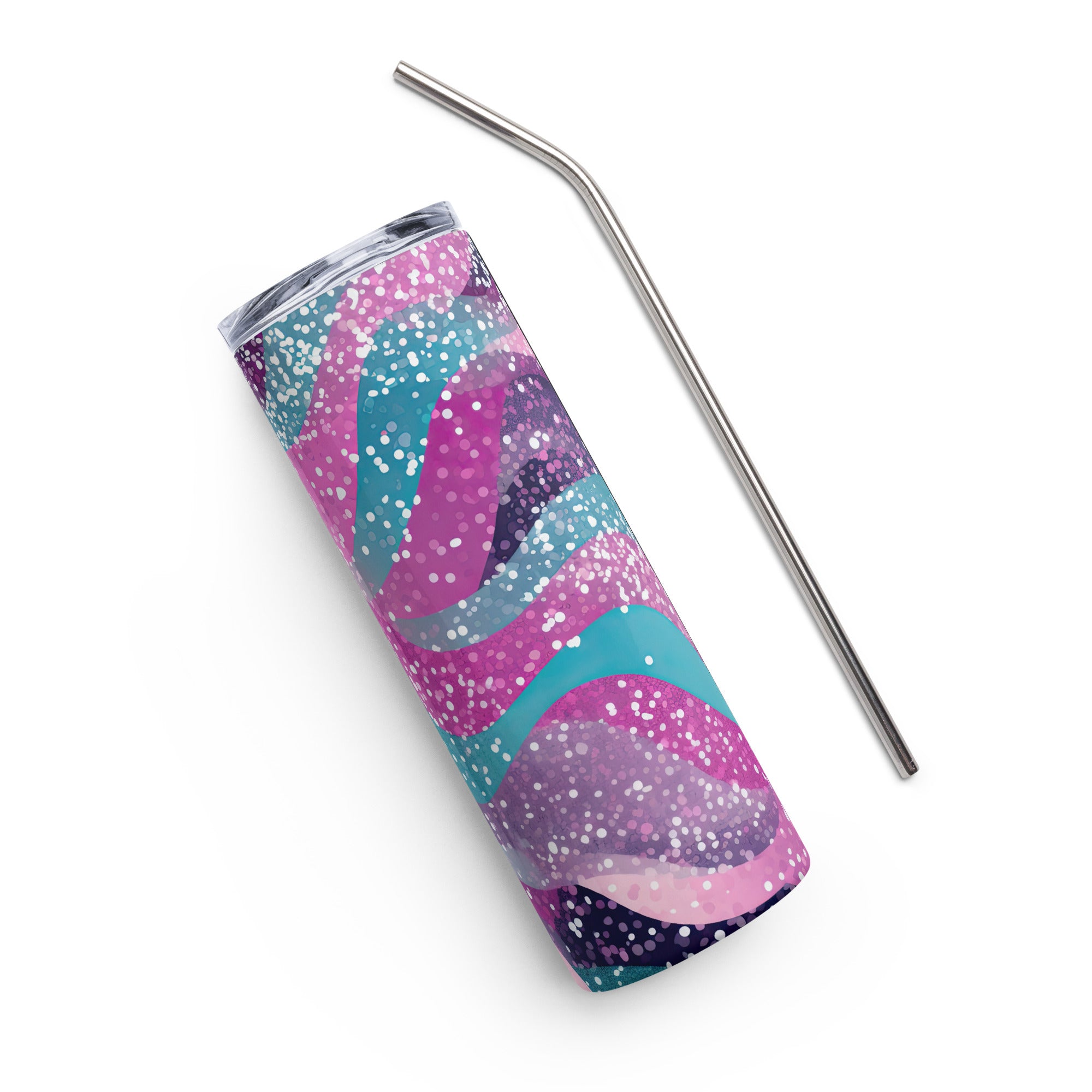 Pink, Teal & Purple Glitter Stainless steel tumbler - Sunshine on the Seas