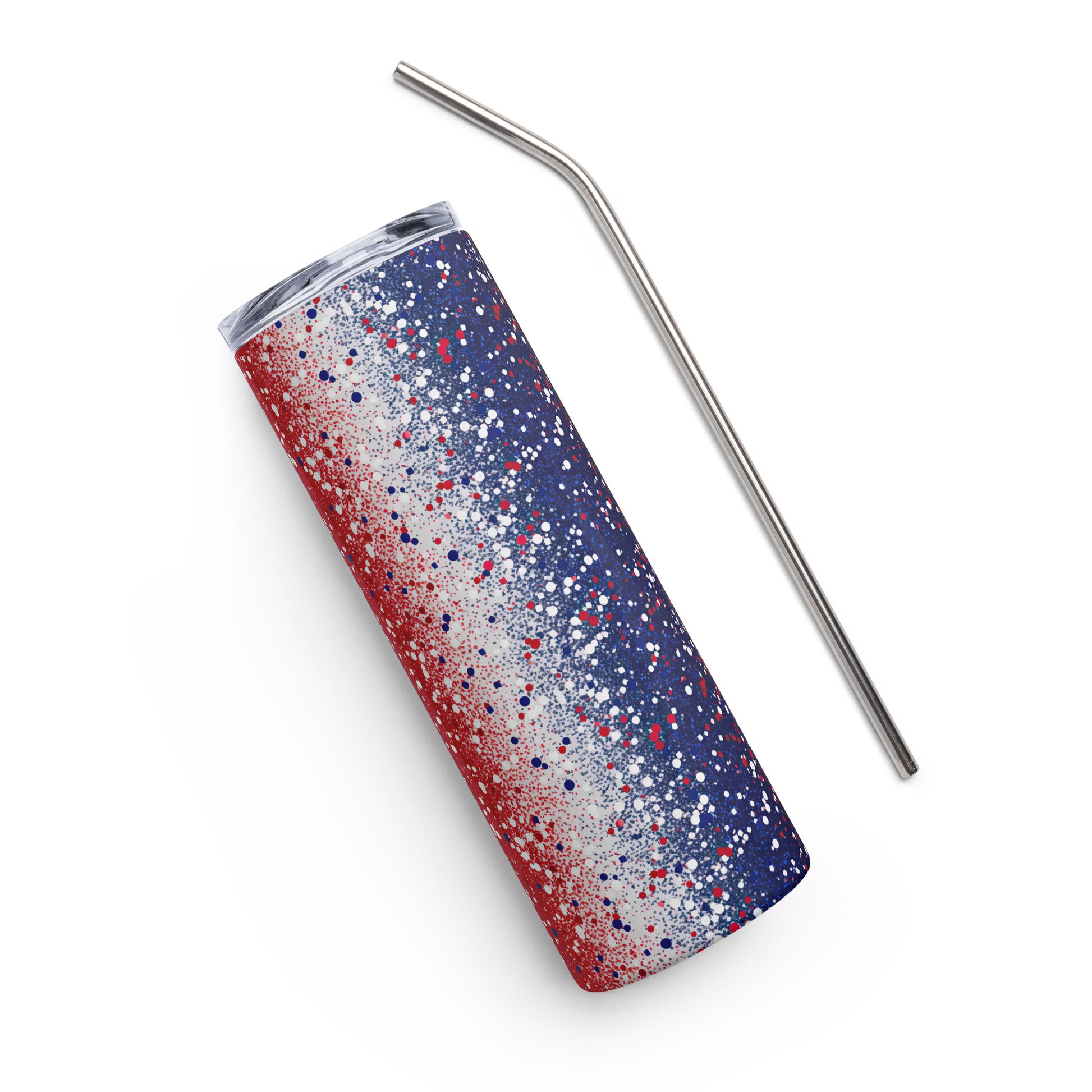 Red, White & Blue Glitter Stainless steel tumbler - Sunshine on the Seas