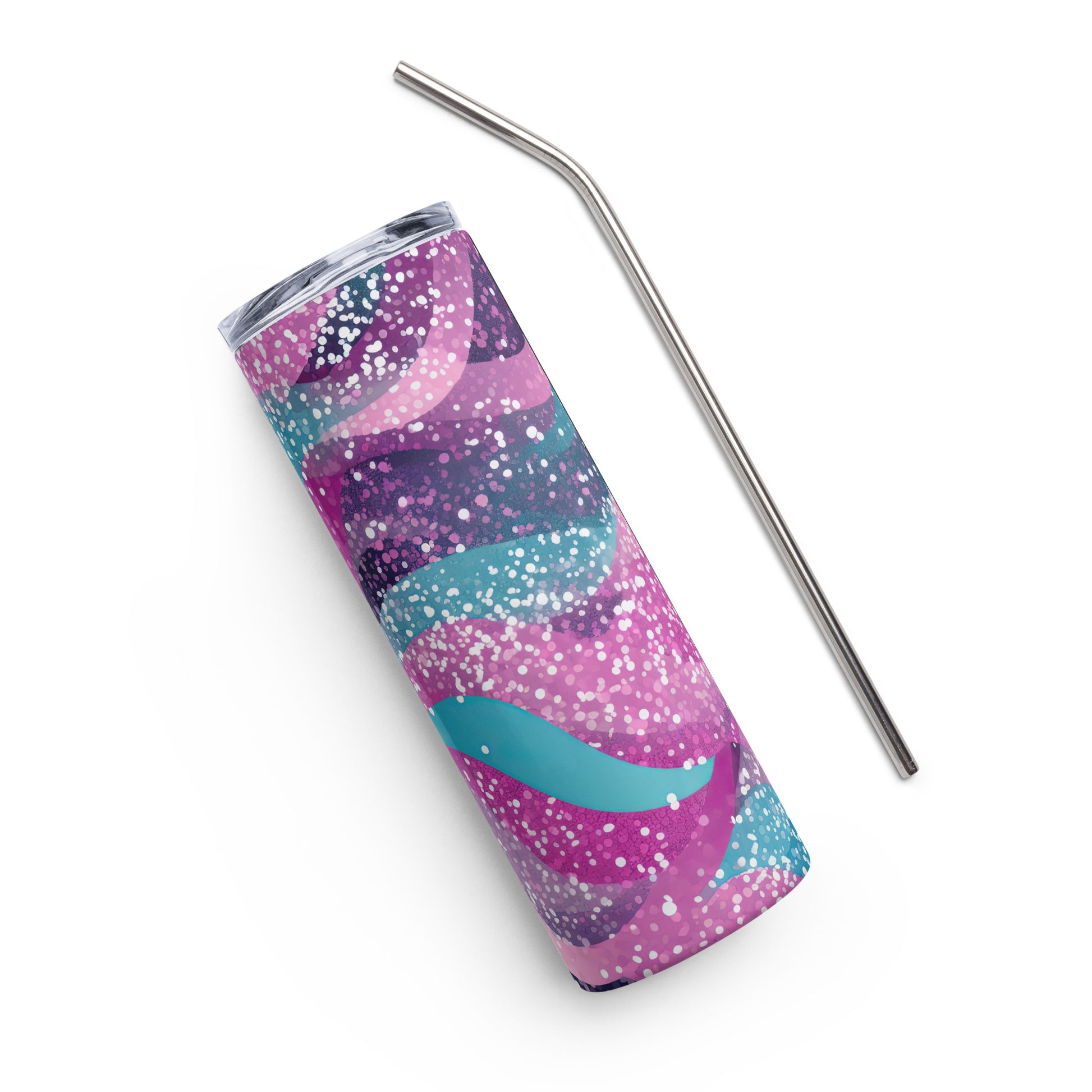 Pink, Teal & Purple Glitter Stainless steel tumbler - Sunshine on the Seas