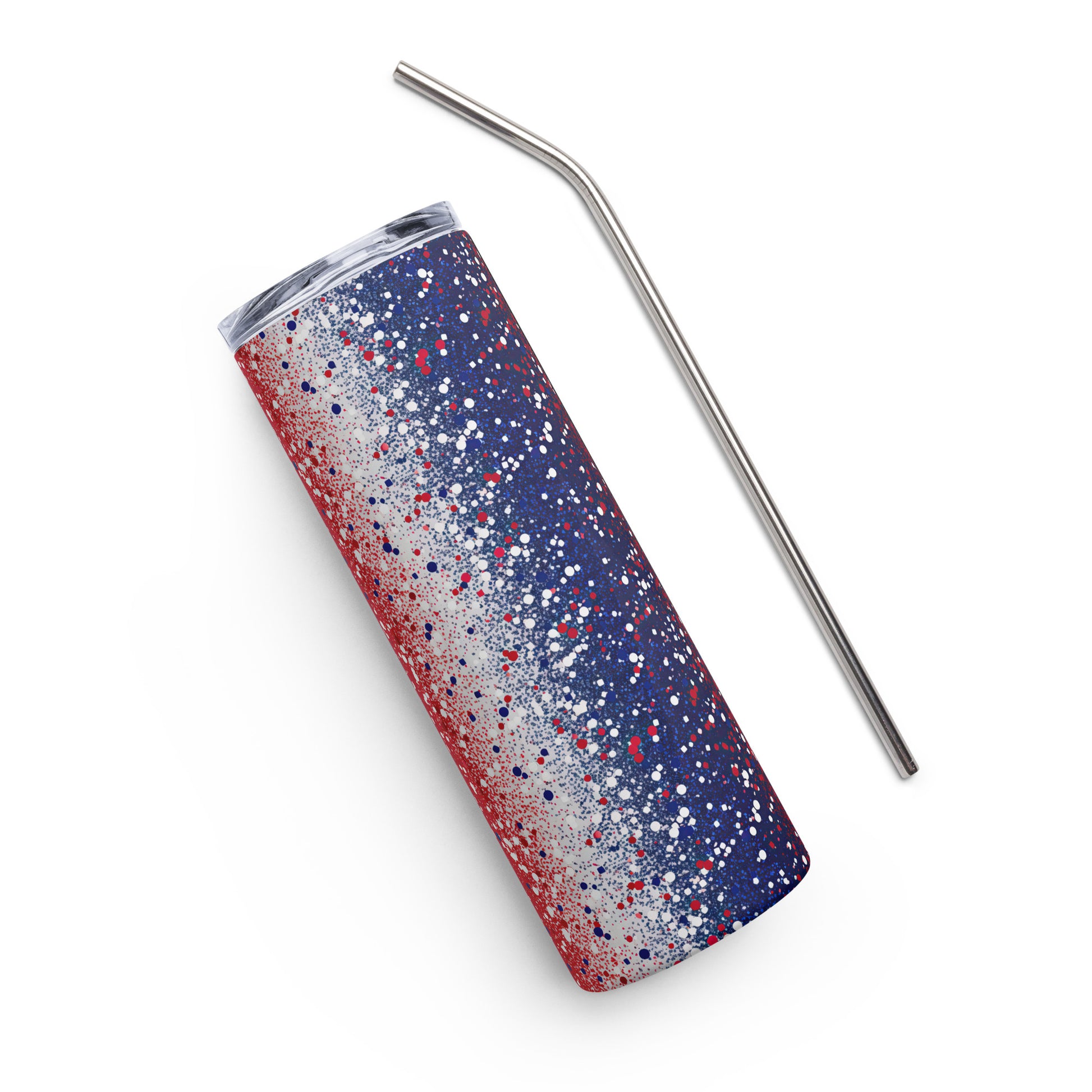 Red, White & Blue Glitter Stainless steel tumbler - Sunshine on the Seas