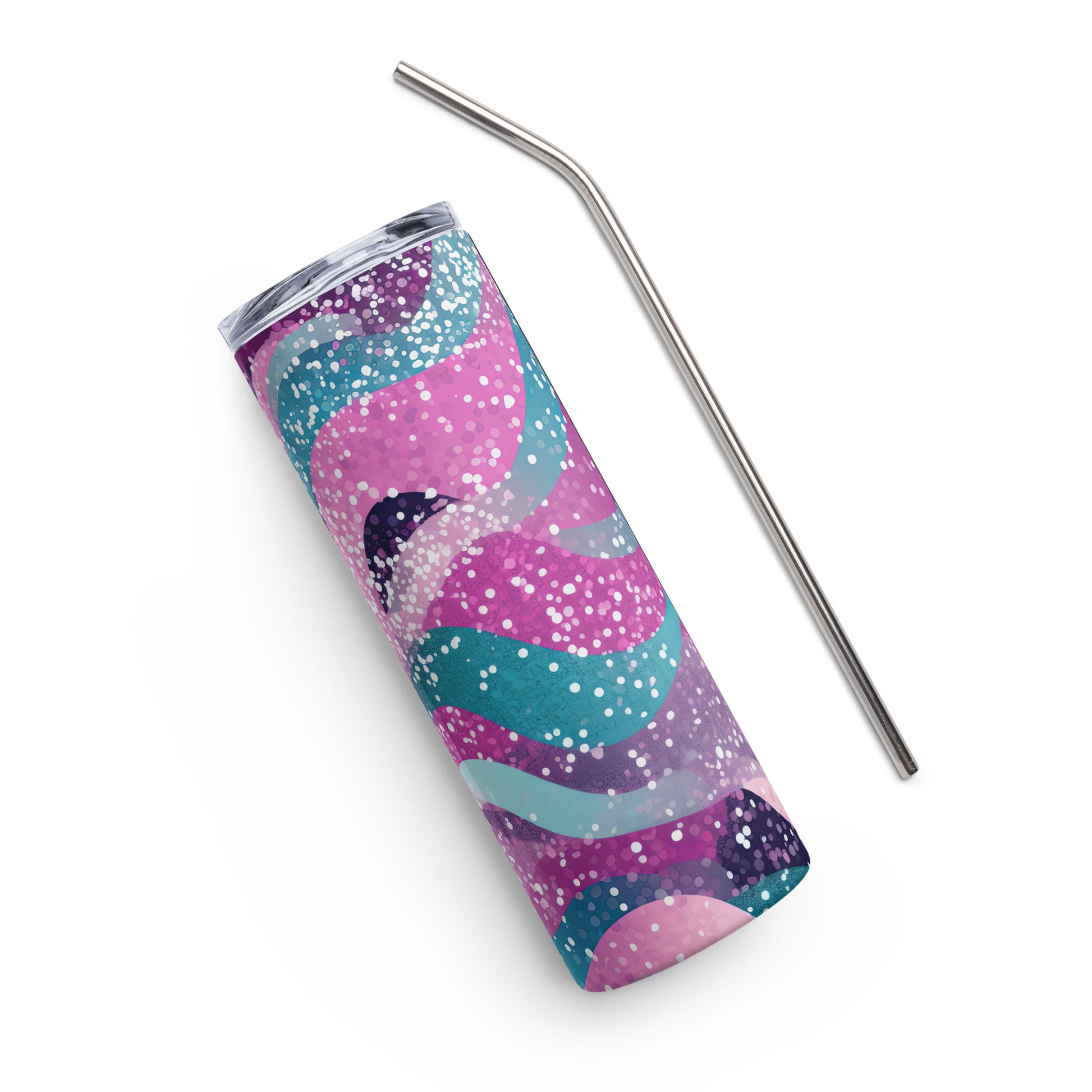 Pink, Teal & Purple Glitter Stainless steel tumbler - Sunshine on the Seas