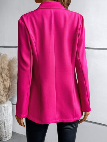 Pretty in Pink One-Button Long Sleeve Blazer